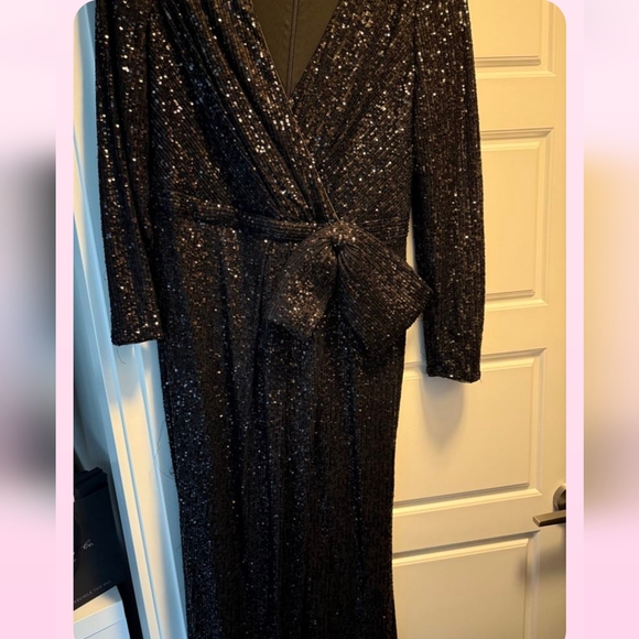 Eliza J Sequined Wrap Gown - Picture 8 of 10